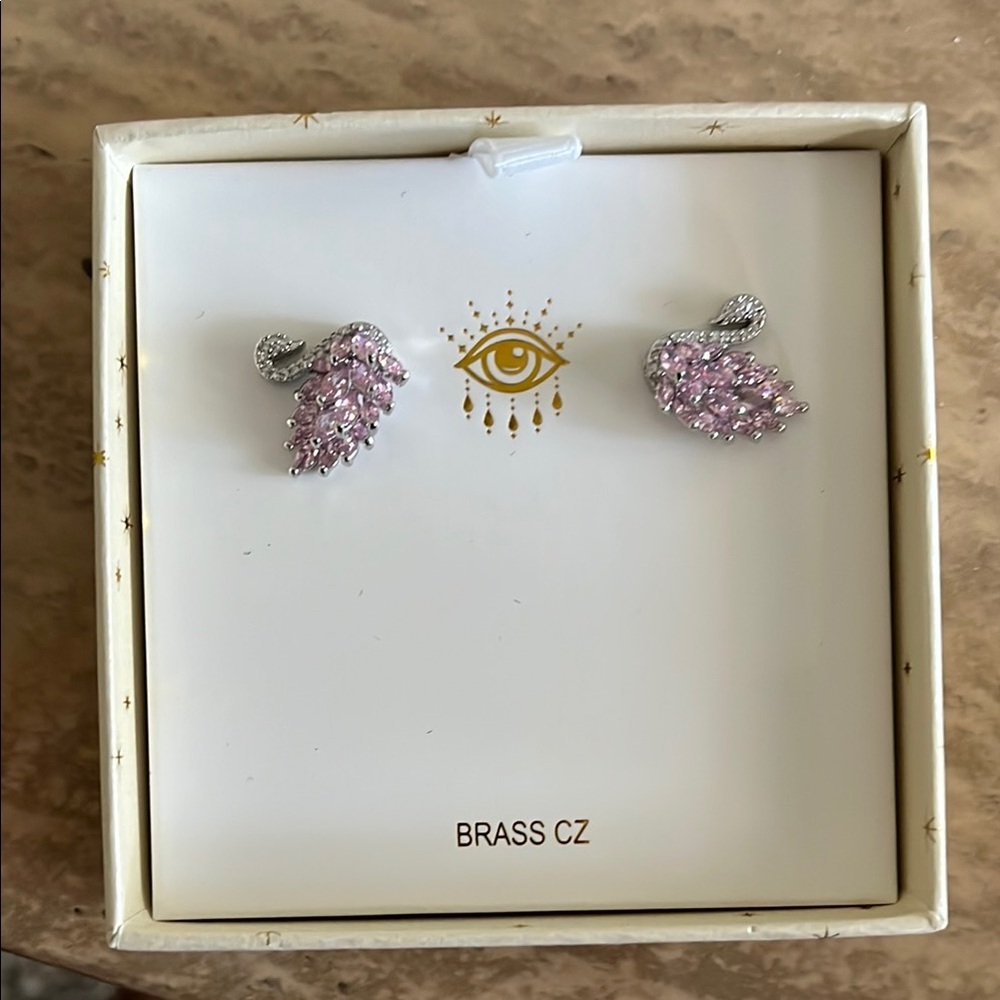 Eye Candy Pink and Silver Fan Earrings